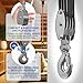 SALIFTFE Block and Tackle Pulley System, Upgraded 4-Wheel Rope Pulley Hoist, 8:1 Lifting Power, 2200LB Work Load with 65Ft of 1/4