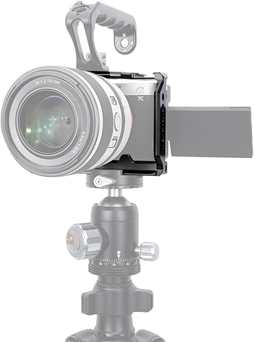 Miniatura 7 de NICEYRIG Jaula de aluminio para Sony Alpha A7C, con 14 38 rosca NATO Rail Cold Shoe - 419