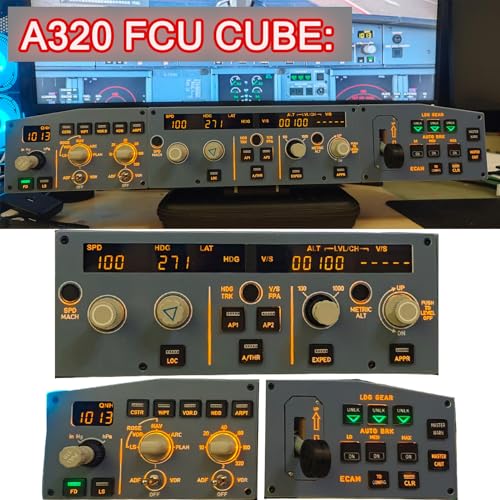 Image of Flight Simulator A320 FCU CUBE Driving Mode Flight Control;Simulated Flight Airbus FCU + Left EFIS + Customized Lighting Frequency Mode + Landing Gear Mode+ Light shield Support For X-Plane MSFS2020 (FCU CUBE+EFIS +Landing Gear Mode)