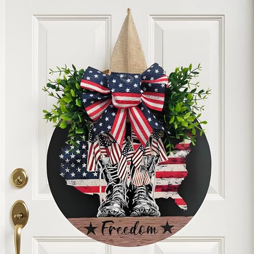 Patriotic Wreath 4th of July Decorations, American...