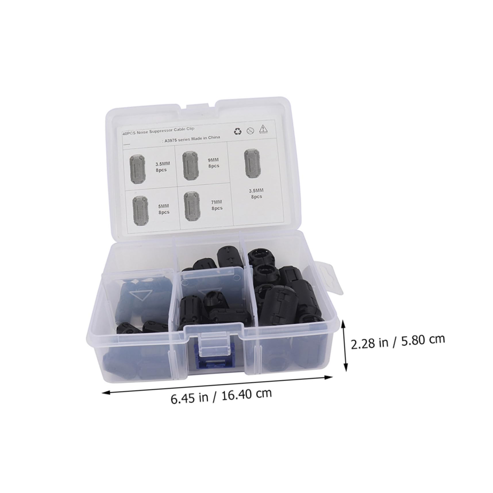 Anneaux Ferrites Antiparasitaires Mini Clipsables Noir 40 Pièces