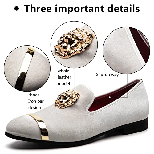 Image of Meijiana Men's Velvet Loafers - Fashion Casual Low-Heel Dress Shoes for Men with Rubber Sole & Metal Buckle - Perfect Business & Formal Attire, Stylish Mens Shoes