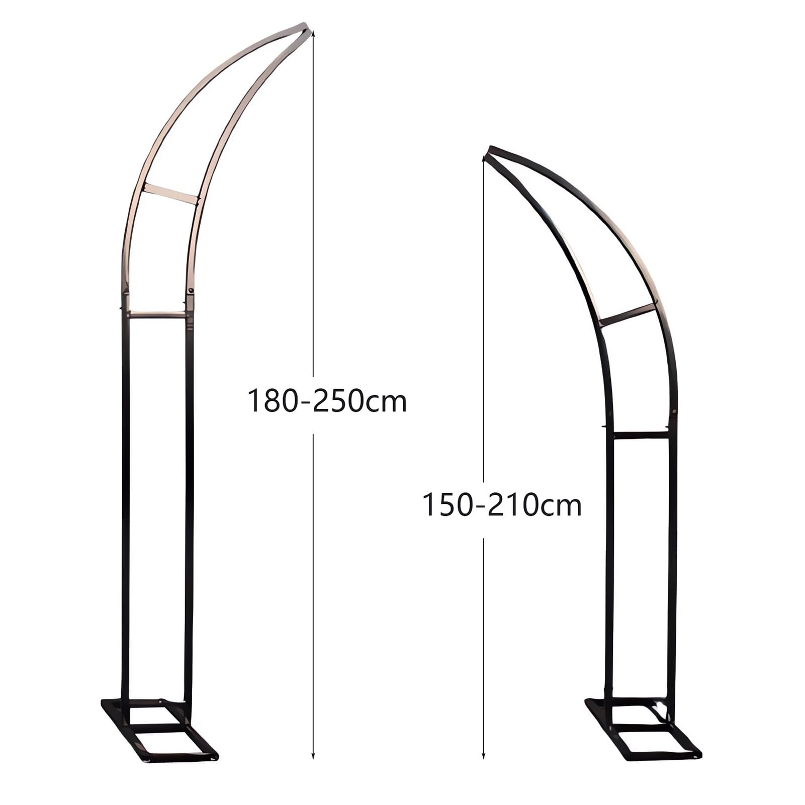 Metalowy łuk ślubny do roślin pnących, dekoracja balonowa na zewnątrz na imprezy i urodziny, biały, 150 cm + 180 cm, metalowy łuk, elegancka dekoracja imprezowa