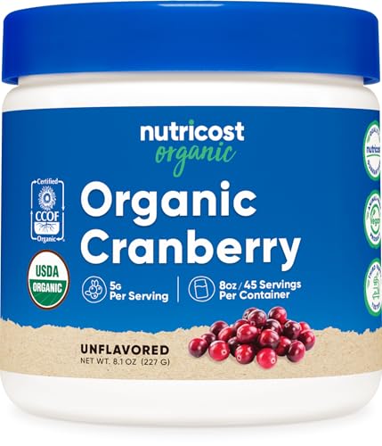 Nutricost Organic Cranberry Powder 8oz 5g per Serving Gluten-Free