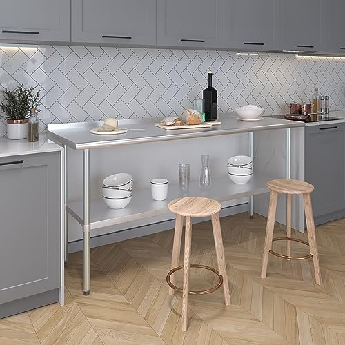 Image of AmGood Stainless Steel Work Table | Metal Utility Table (72 inch Long x 24 inch Deep)