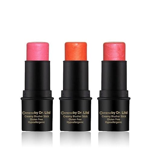 Epilynx By Dr. Liia Compact Illuminating Cream Blush Stick - Neutral Colors To Match Every Skin Type - Allergen Free I Vegan (Earthy Red) #TOP4