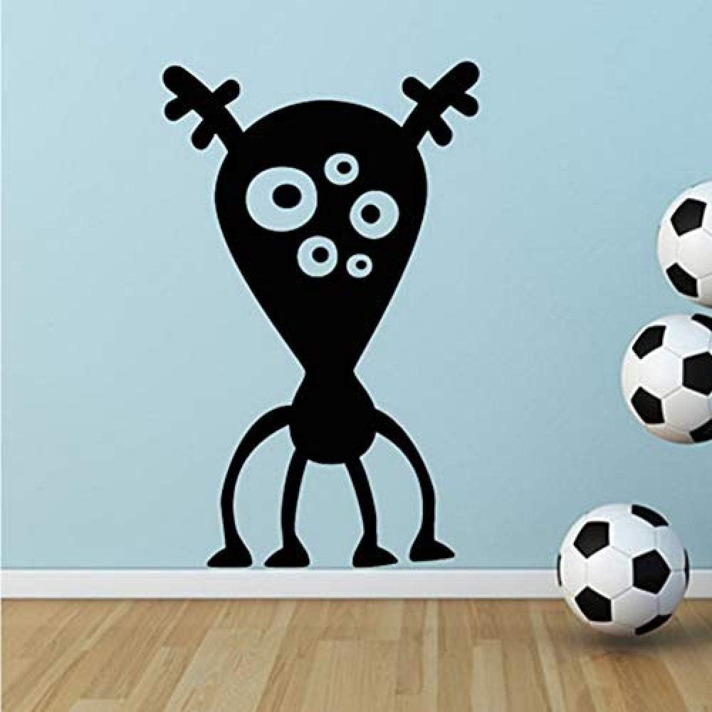 Etiqueta engomada de la pared del monstruo de cinco ojos calcomanías de vinilo murales desmontables papel pintado de dibujos animados decoración del hogar del dormitorio del niño 59x92cm