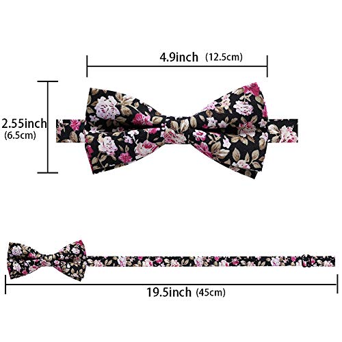 Image of AUSKY 8 PACKS Elegant Adjustable Pre-tied Bow Ties for Men Boys (1&4&5&6&8 Pack for option)