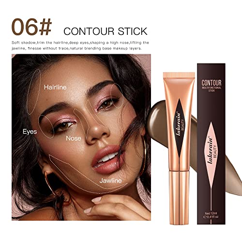 Liquid Contour Beauty Wand, Cream Blush Highlighter Contour With Cushion Applicator Liquid Highlighter Face Bronzer Natural Super Silky Blush Stick Beauty Light Wand (# Color 06) - Image 3