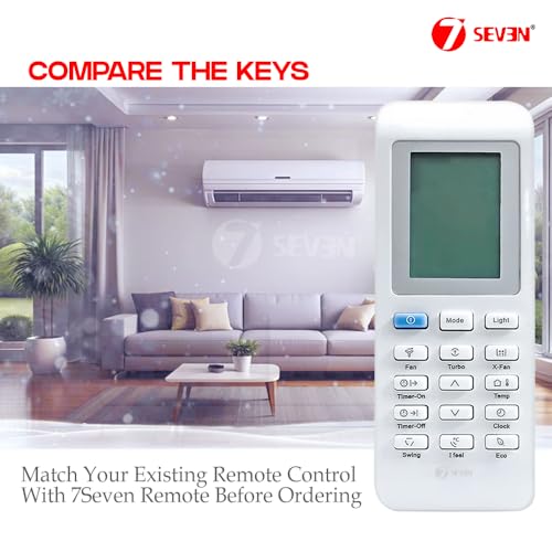 Image of 7SEVEN Compatible for Blue Star AC Remote Original 217 Model Suitable 1 1.5 2 Ton Split and Window Air Conditioner - Make Sure Existing Remote Control Match Exactly of Each Keys