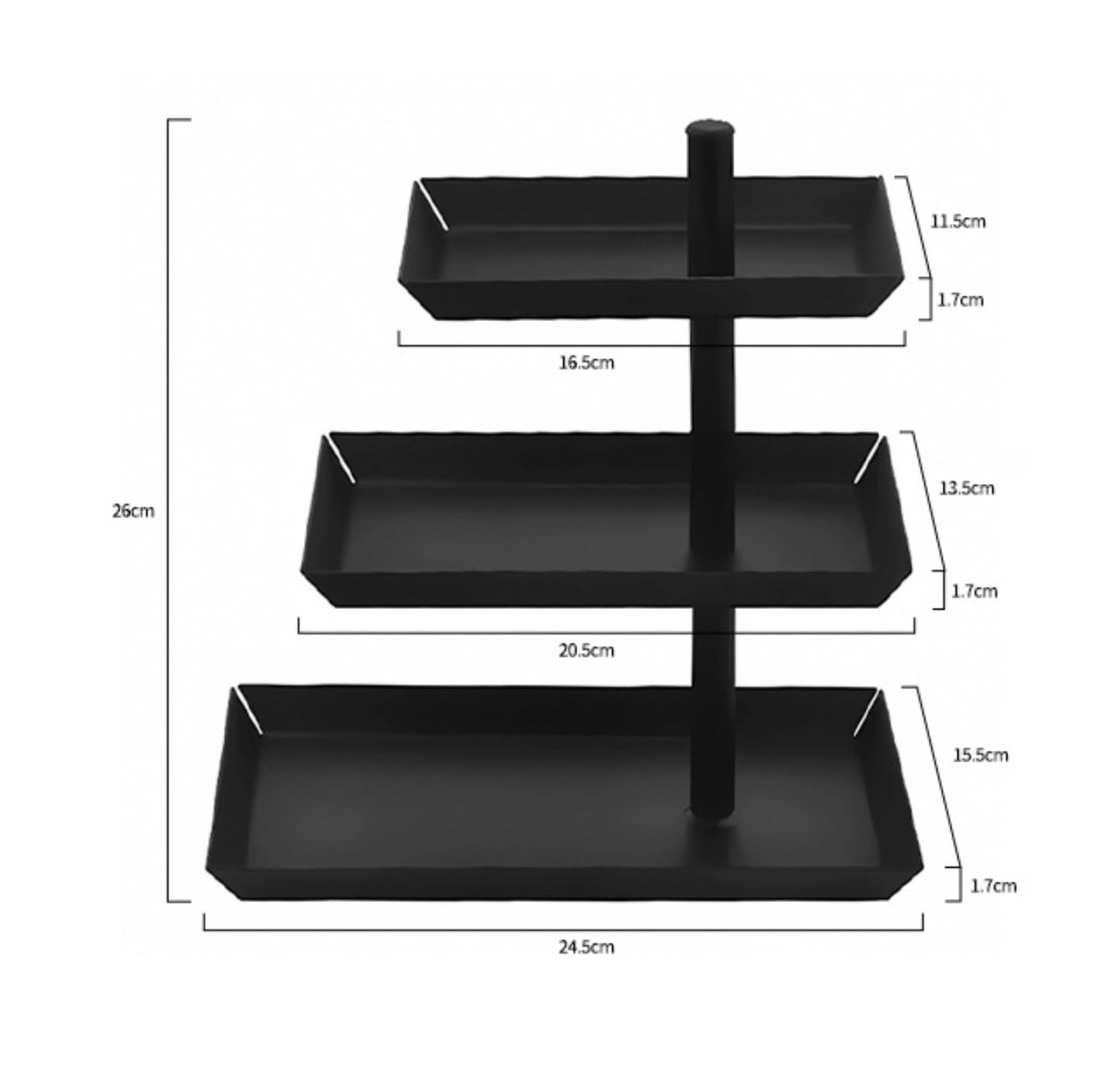 Soporte para Tartas Decoración Soporte For Pasteles Y Aperitivos con Bandeja De Acero Inoxidable con Ángulo Ajustable Expositor Tartas(Black)