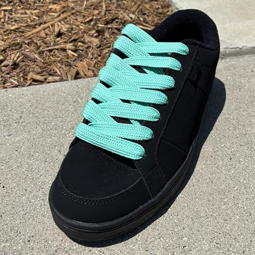 Image of BUCKLE CITY Thick Flat 3 /4 inch Wide Shoelaces Solid Color Strings for All Shoe Types - Chunky Fat Laces for Sneakers, Boots
