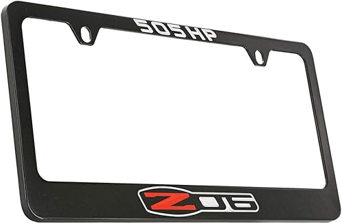 Chevrolet Corvette C6 Zo6 - Soporte para marco de matrícula de metal con revestimiento negro