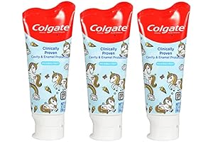 Kids Bubble Fruit Toothpaste Triplet with Natural Strawberry Extract for a Gentle Clean