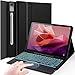 Produktbild Wineecy Beleuchtete Tastatur Hülle für Lenovo Tab P12 12.7 Zoll Tablet 2023, Magnetisch Abnehmbare Kabellose Bluetooth QWERTZ Tastatur mit Touchpad und PU Leder Pencil Halter Schützhülle (P12)