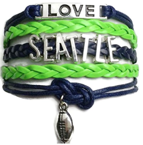 Seattle Football Fan Adjustable Bracelet in Vibrant Seahawks Colors | This Bracelet Lets Everyone Know This Girl Loves Her Hawks