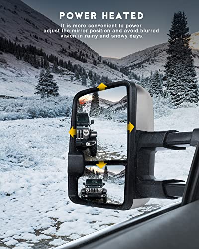 Ocpty Rearview Mirrors Power Heated Towing Mirrors For Chevy Silverado Pickup New Body Style Models 2007 For Chevy 2008-2014 For Gmc 2007-2014 With Chroming Housing Lights Running Lights #TOP3