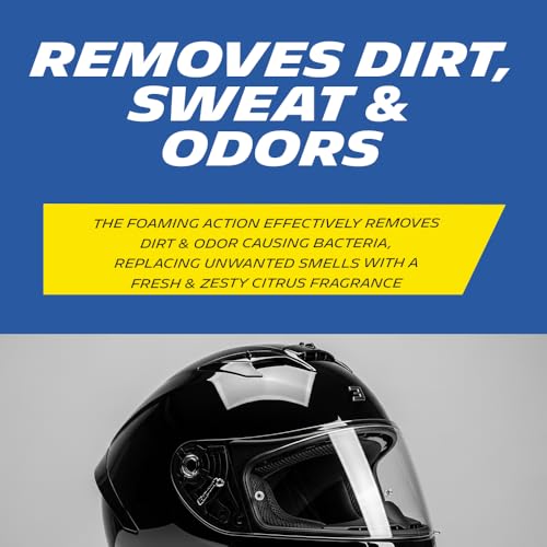Image of Michelin Helmet Foam Cleaner Spray 150 ml | Anti-Bacterial & Anti Odor Foaming Formula | Safe on Skin, Hair, Visor & Padding | Deep Cleans Helmet Interior & Exterior
