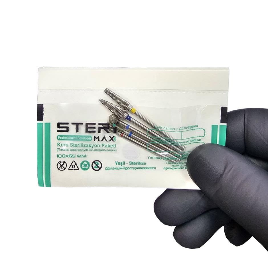 Mini Boy İndikatörlü Sterilizasyon Kraft Paketi 100mmx65 mm (100) Adet, Freze Uç Sterilizasyon Zarfı Şeffaf