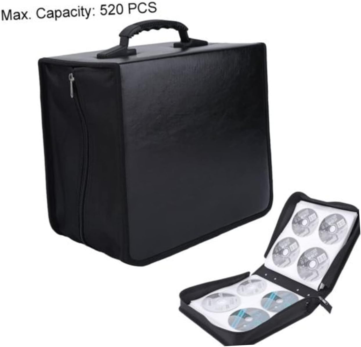 Garneck Large Capacity Cd Wallet Holder Bag Case for Discs Storage Organizer Comfortable Handle Portable Dvd Cd Case for Travel