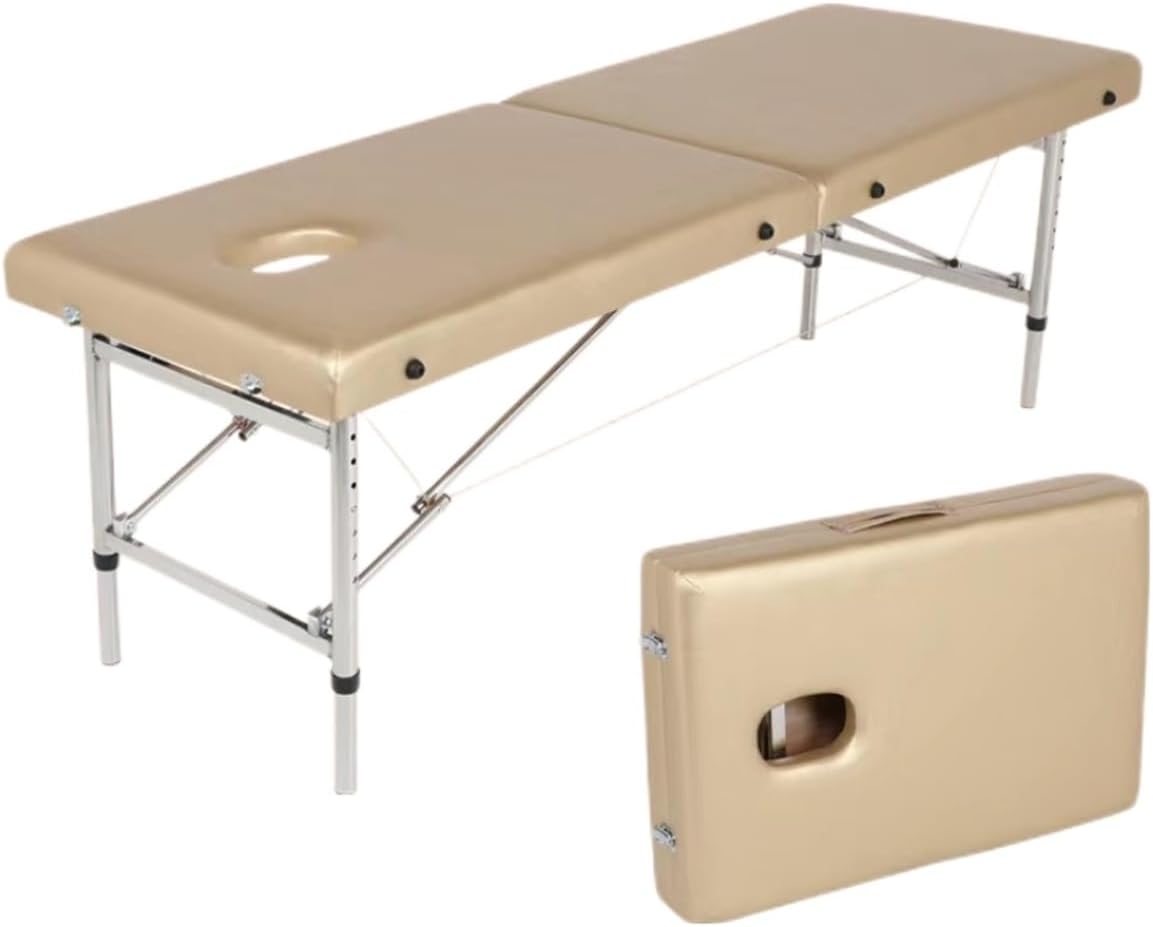 Lightweight Eyelash Extension Bed,Beauty Bed with Adjustable Height and Square Pillow,Foldable Design (180x60x51-72 cm)(Color 3)