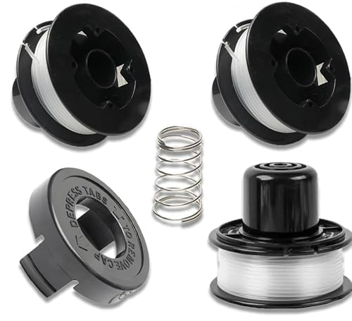 Image of 3 PCS Strimmer Spool, Trimmer Spool Line with 1 Strimmer Spool Cover, Compatible with Black+Decker Grass Trimmer Replace GL250/GL310/GL360 / GLC12/ BDST36 Spool and Cover, A6226-XJ