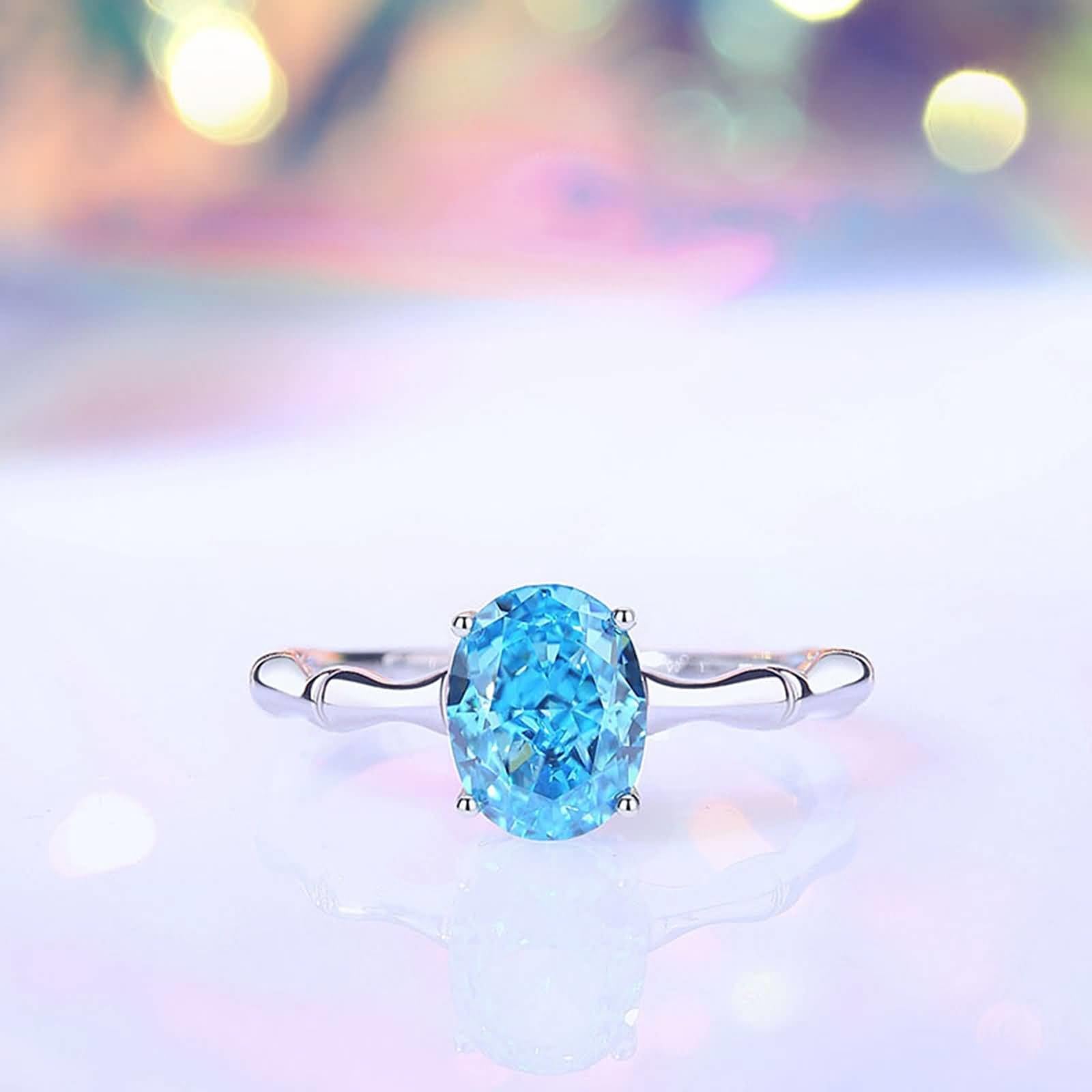 Alianzas de oro blanco, anillo de compromiso, oro auténtico, solitario, 2 ct, sin piedra, anillos de banda de oro para mujer