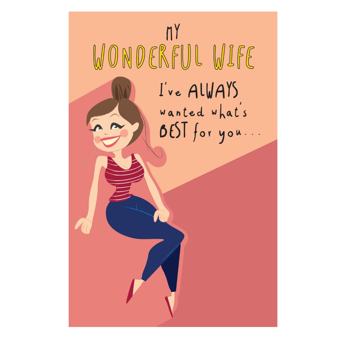 Face Ache, Wife Birthday Card, My Wonderful Wife I've Always Wanted What's Best For You… Funny Birthday Card from Husband, Multi-Coloured