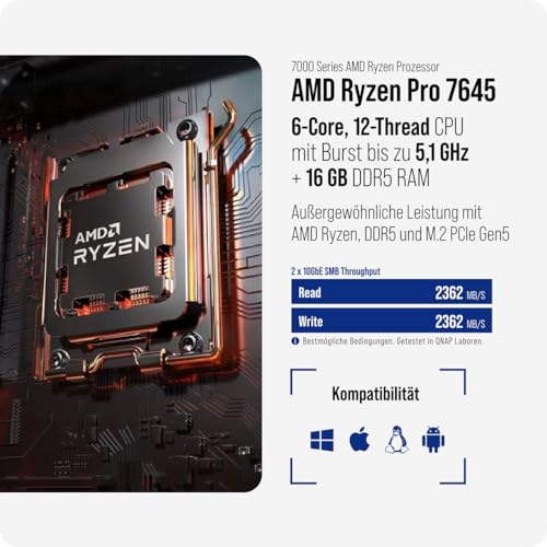 QNAP TS H1277AXU RP NAS Rack 2 U AMD Ryzen™ 5 DDR5 0 To QuTS hero Neuf - vue 7