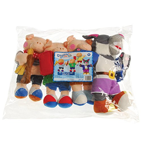 Constructive Playthings "The Three Little Pigs" Wolf and Pig Puppet Set from The Childhood Favorite Book