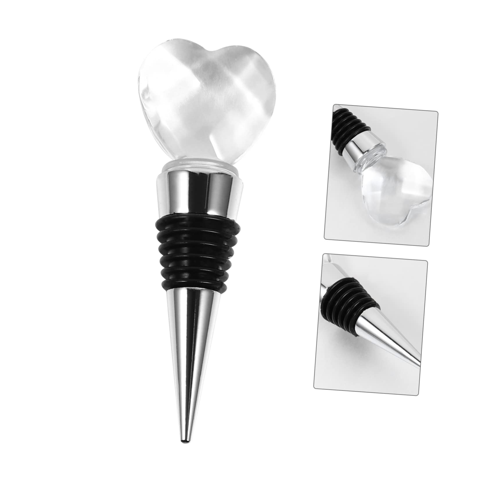 Ciieeo 1Pc Heart Shape Alloy Wine Bottle Cork Sturdy Wine Sealer for Wine Bottles Elegant Design Wedding Favor Present Bottle Plug for Home Use