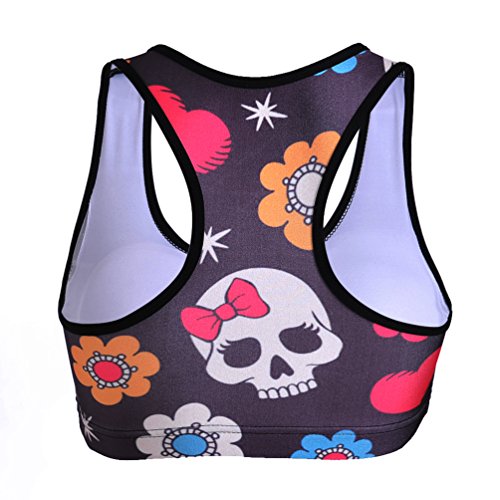 Image of Sister Amy Women's Aerobics Gym Dance Yoga Vest Printed Sports Bra Top Vest