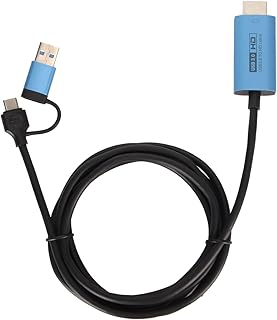 Adaptador HDMI Cabo USB Tipo C, USB/USB C para HDMI Adaptador Telefone para Monitor Projetor Adaptador TV Conversor HD Cabo de Carregamento para Telefone Laptop, 2 M / 6,6 Pés