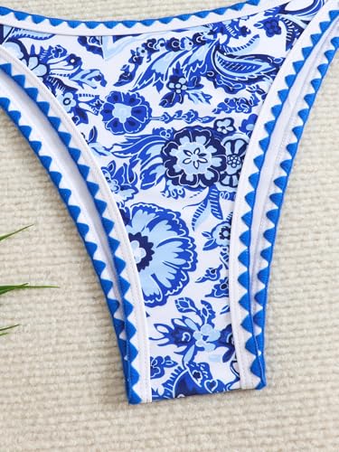 Image of BYFINECANY Women's Floral Printed Bathing Suit Halter Paisley Summer Swimsuit Bikinis Set
