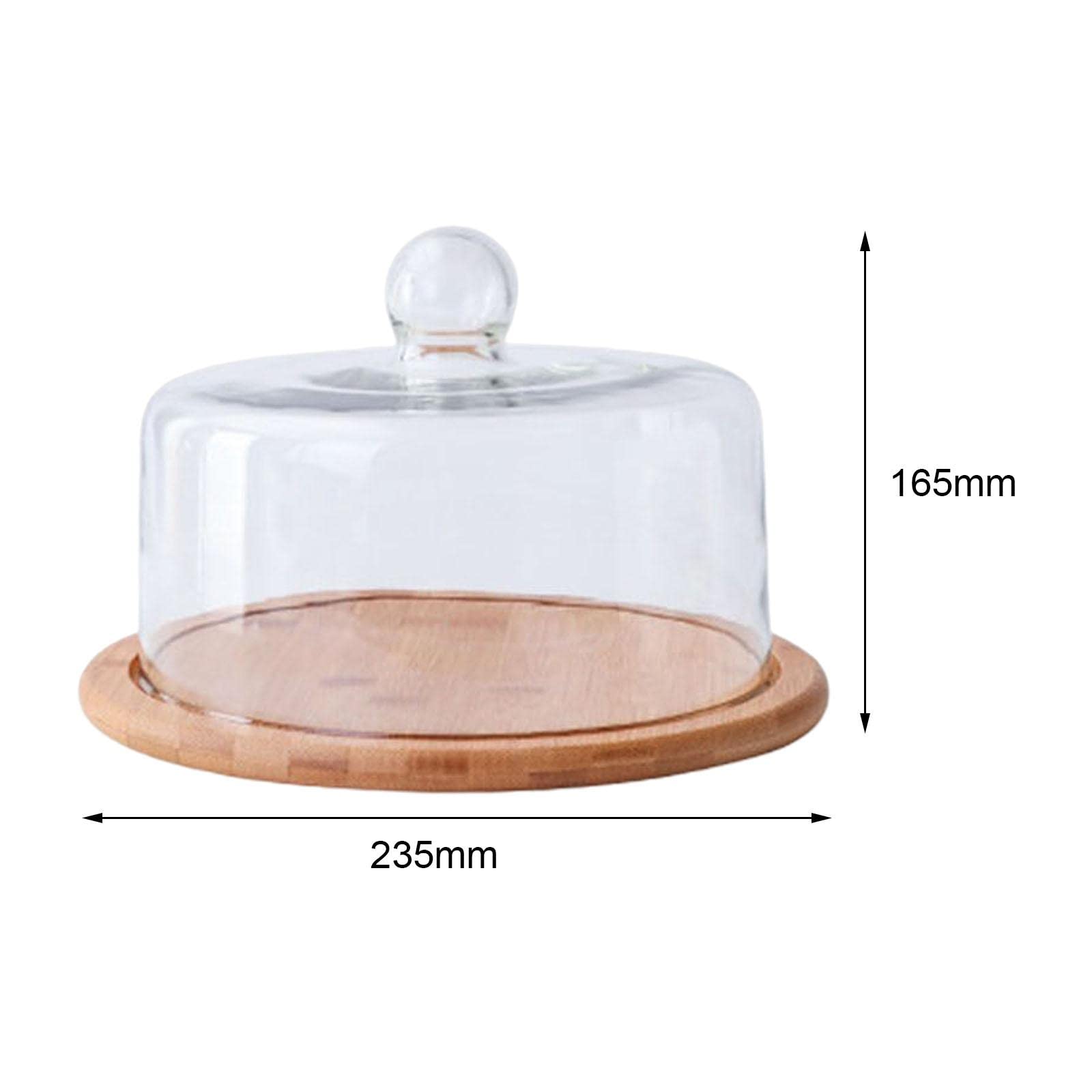 Soporte para tartas con cúpula y base giratoria para servir ensaladas, 235 x 165 mm