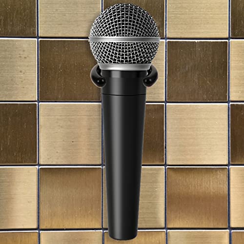 Eringogo 4Pcs Microphone Wall Hanger Rack Wall Mounted Hook Holder Bracket Wireless Wall Clip Clamp Holders Mic Stands Tool For Home Hotel Karaoke Black #TOP7