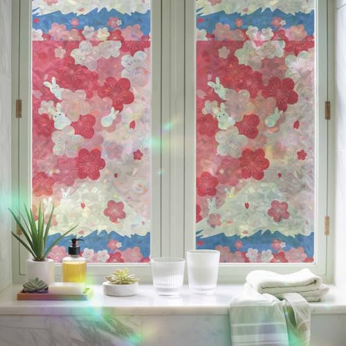 Película para ventana con privacidad estilo japonés rosa miniatura 5