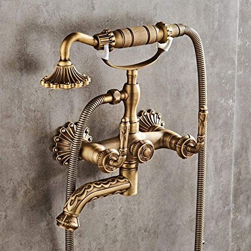 Robinetterie de douche de luxe or bronze au charme d'antan unique
