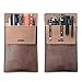Pocket Protector, Leather Pen Pouch Holder Organizer, for Shirts Lab Coats, Hold 5 Pens, New Design to Keep Pens Inside When Bend Down. No Breaking of Pen Clip. Thick PU Leather, 2 Per Pack.