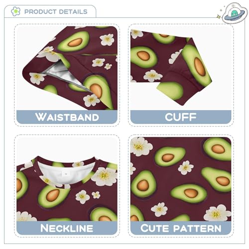 JUNZAN Funny Avocado Fruit Burgundy Little Girls Hooded Sweatshirt Fleece Sweatshirts for Boys Athletic 4T3