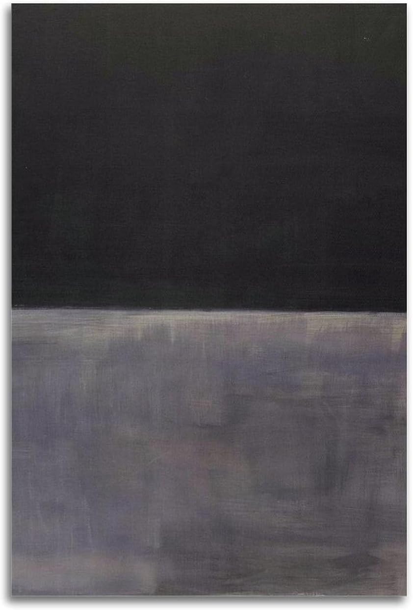 ZZYGGN GMGSW Black on Gray by Mark Rothko Canvas Poster Abstract Wall Art Vintage Painting Mark Rothko Prints for Living Room Picture Decor 40x50cm Frameless