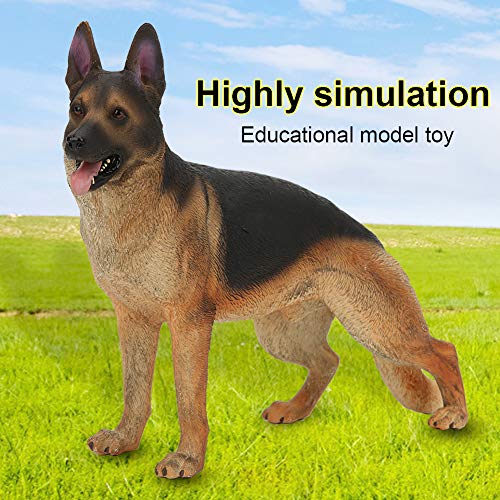 VBESTLIFE Lebensechter Kuscheltier Hund, Deutscher Schäferhund Simulationsmodell Ornamente Desktop Dekoration Kinderspielzeug