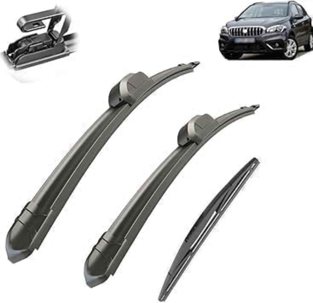 DZTYNKO Car Windscreen Wiper Blades Set for Suzuki SX4 S-Cross 2006-2020 26in+14in+10in, Front Window Wipers for Clear Visibility, Replacement Wiper Blades