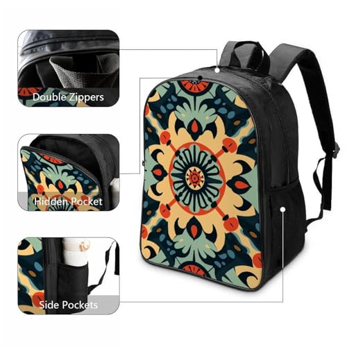Sac à dos imprimé 3D Mandala cartoon à grande capacité pour garçon - 3