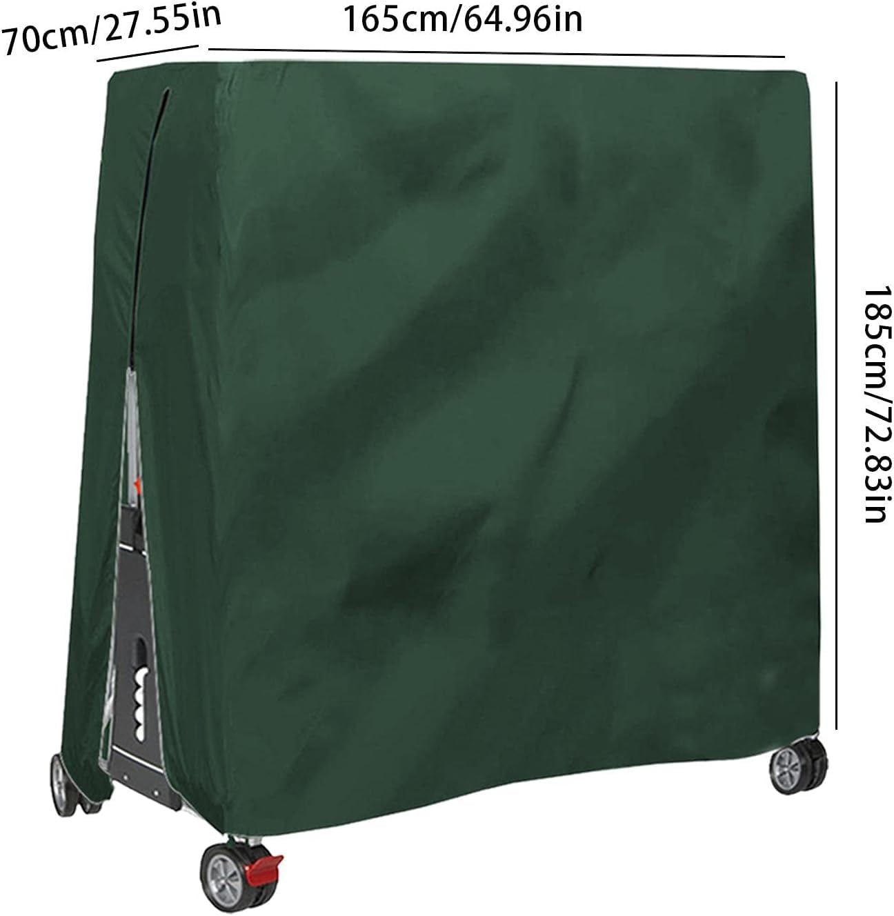 Funda protectora para mesa de ping pong de tela Oxford 420D, impermeable, para mesa de ping pong, para exteriores, 185 x 165 x 70 cm (verde)