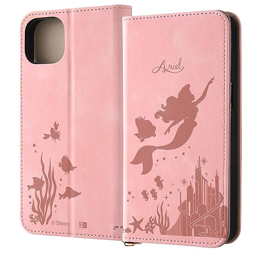 イングレム iPhone 15 Plus ケース ディズニー/手帳型 カバー Raffine/アリエル_モノトーン