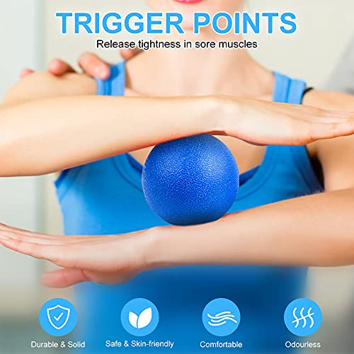 URAQT Spiky Massage Ball Set, 2 Pack Physical Therapy Massage Balls, Hard Lacrosse Ball & Spiky Massage Ball for Myofascial Release and Trigger Point Deep Tissue Massage (Blue) - Image 4