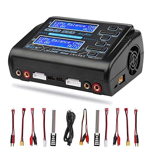 Haisito C240 Dual LiPo Balance Charger 1S-6S AC 150W DC 240W 10A RC Battery Charger Battery Charger Discharge for LiPo/Li-ion/Life(1-6s) NiCd/NiMH/LiHV/PB Smart Battery RC Car Charger