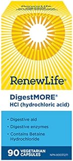 Renew Life DigestMore with HCL, Digestive Enzyme, 90 Count