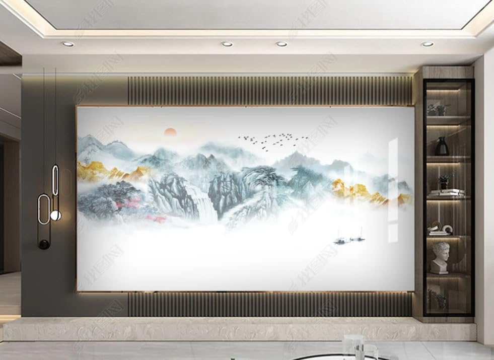 Papier peint intissé paysage poster géant mural de 350x256cm pour décoration de chambre